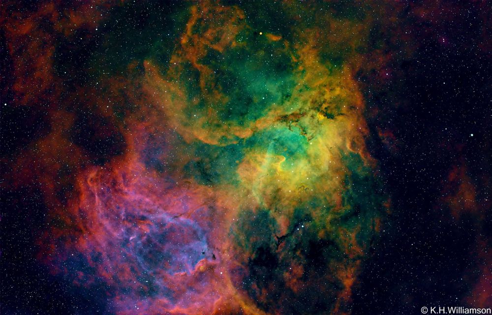 Lion Nebula (Sh2-132), SHO